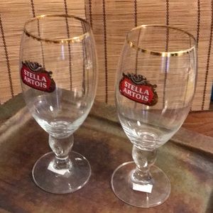 Pair of Stella Artois Beer Glasses - Perfect!
